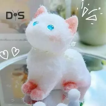 3D игрушка для снятия стресса с кота, черная белая игрушка для снятия стресса с котенка, мягкая игрушка для снятия стресса с котенка, ... белый