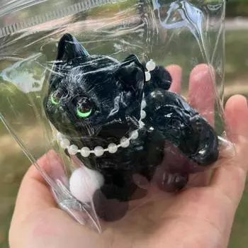 3D игрушка для снятия стресса с кота, черная белая игрушка для снятия стресса с котенка, мягкая игрушка для снятия стресса с котенка, ... чёрный