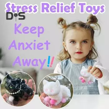 3D игрушка для снятия стресса с кота, черная белая игрушка для снятия стресса с котенка, мягкая игрушка для снятия стресса с котенка, ... чёрный