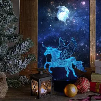 3D Иллюзия Светодиодная лампа 7 цветов Изменение сенсорного переключателя Настольный ночник 1