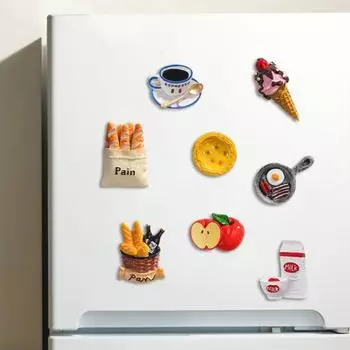 3D Имитация еды Магнит на холодильник Смоляный мультфильм Хлеб Мороженое вафельный рожок G