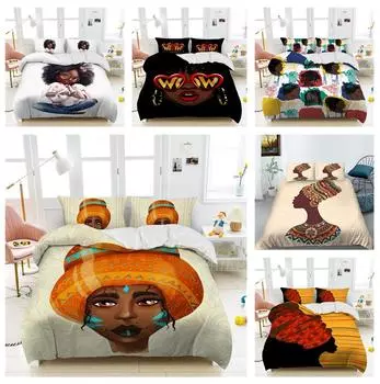 3D индийский женский комплект постельного белья из ткани из микрофибры, пуховое одеяло и наволочка, 2/3 шт. AU180 * 210, мягкое и быстросохнущее украшение для дома Baby 100x135cm