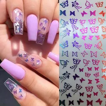 3D искусство DIY ногтя ногтя наклейка бабочка украшения маникюр 2