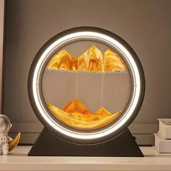 3D-искусство из текучего песка с ночником - вращающийся декор для стола в офисе и дома, идеальный подарок для взрослых и детей 1 Set