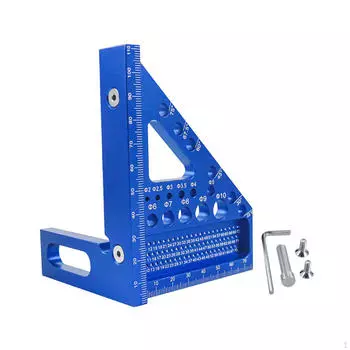 3D измерительная линейка с функцией многоуглового измерения для деревообработки и машиностроения синий