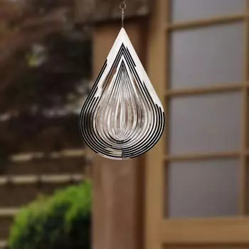 3D Капля воды Ветер Spinner Птица Отражатель Садовый Декор Садоводство Подарок Металлическая Скульптура для