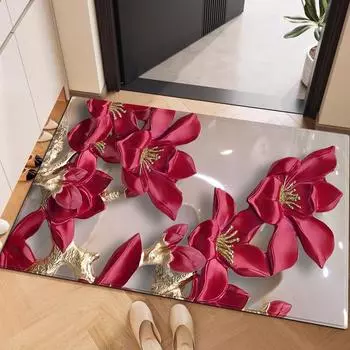 3D картина маслом винтажный цветочный коврик для ванной комнаты водопоглощающий пенный коврик с эффектом памяти для туалета кухни прачечной 40x60cm