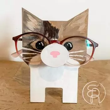 3D Kawaii Animal Glasses Rack Милая мультяшная резьба Стойка для солнцезащитных очков Полка Подставка для очков Ювелирные изделия Деревянный держатель Витрина