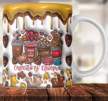 3D Керамическая Кофейная Кружка Чайная Чашка Десертный Напиток Кафесито И Сплетни 301-400ml