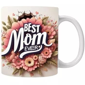 3D Керамическая кофейная кружка «Лучшая мама на свете» Мама Чайная чашка Цветок Мать 301-400ml