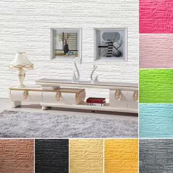 3D кирпичные обои из пенополиэтилена для гостиной, тисненые наклейки на стену бежевый