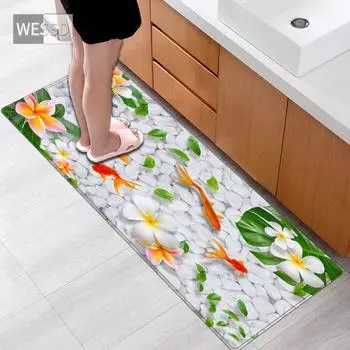 3D кои, кухонный коврик, коврик для ванной комнаты, абсорбирующий нескользящий коврик для коридора, ковер для спальни, ковер для гостиной, длинный коврик 40x60cm