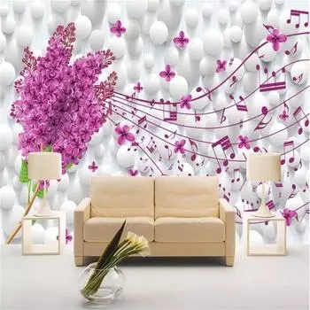 3D Кольцо Обои Мечтательные Лавандовые Обои Современный Минималистский Гостиная Спальня Фон Настенные Росписи 200 cm(W) x 140 cm(H)