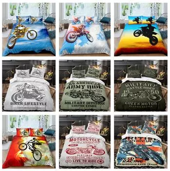 3D комплект постельного белья для гонок, классическое мотоциклетное одеяло и наволочка, 2/3 предмета, украшение для дома для мальчиков и мужских комнат Baby 100x135cm