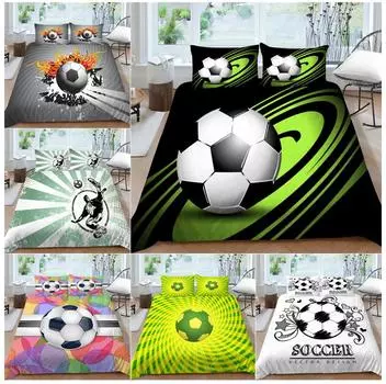 3D комплект постельного белья для футбола, спортивная футбольная тема, пододеяльник и наволочка, простыня/двуспальная кровать, полный размер, 2/3 шт., украшение для дома Baby 100x135cm