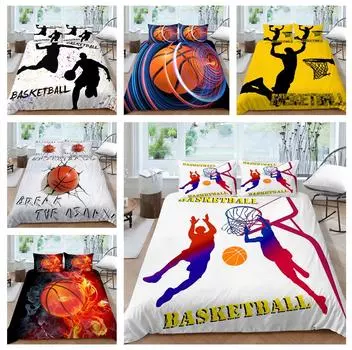 3D комплект постельного белья для баскетбола, спортивный пододеяльник и наволочка, 2/3 шт., полноразмерное украшение для дома для комнат спортсменов или мальчиков Baby 100x135cm