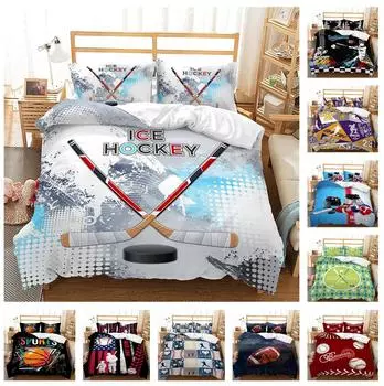 3D комплект постельного белья для спорта, двуспальная кровать, пододеяльник, наволочки, 2/3 шт., для мальчиков, мужчин, спортсменов, подарки, домашний текстиль Baby 100x135cm