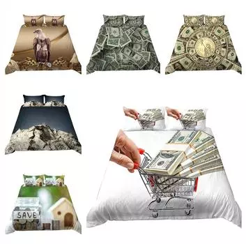 3D комплект постельного белья «доллар» «деньги», пододеяльник и наволочка, 2/3 шт. AU240 * 270, очень большой размер, роскошный мягкий быстросохнущий предмет домашнего интерьера, доллар Baby 100x135cm