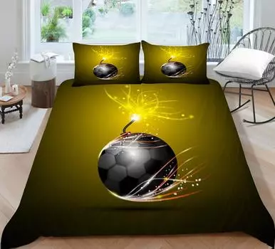 3D комплект постельного белья домашнее постельное белье футбольный принт покрывало одеяло пододеяльник женщина мужчина наволочка микрофибра Single 135x200cm
