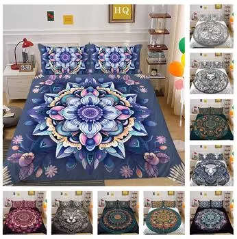 3D комплект постельного белья дурман в индийском стиле пододеяльник 2/3 шт. Великобритания/США/Австралия/DE/UE полноразмерный супер большая кровать моющийся мягкий и быстросохнущий домашний декор Baby 100x135cm
