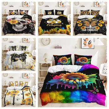 3D комплект постельного белья из микрофибры, пододеяльник, наволочка, 2/3 шт. DE135 * 200, полноразмерный цветочный принт с молнией, мягкий домашний текстиль Baby 100x135cm