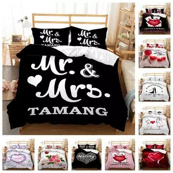 3D комплект постельного белья на День святого Валентина «Романтическая любовь», пододеяльник и наволочка, пододеяльник для пары, полноразмерный роскошный домашний текстиль, подарок на День святого Валентина Baby 100x135cm