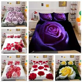 3D комплект постельного белья с цветочной тематикой, пара одеял и наволочек, комплект постельного белья, AU/EU/US, полный размер, украшение для дома Baby 100x135cm