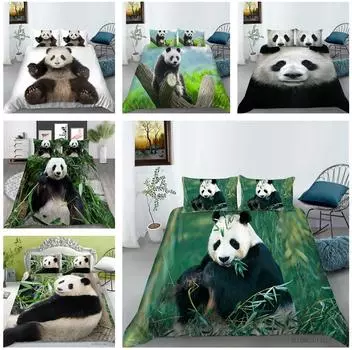 3D комплект постельного белья с узором гигантской панды, комплект постельного белья, чехол для подушки, 2/3 шт., украшение для дома, мягкая микрофибра Baby 100x135cm