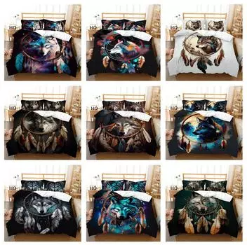 3D комплект постельного белья с принтом «Ловец снов» с изображением животных, пододеяльник, наволочка 2/3 AU/EU/DE, полный размер, мягкое, быстросохнущее украшение для дома Baby 100x135cm