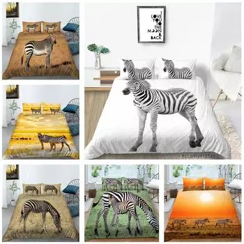 3D комплект постельного белья с рисунком зебры, чехол для постельного белья, наволочка, полноразмерный комплект постельного белья, украшение для дома, AU/US/EU Baby 100x135cm