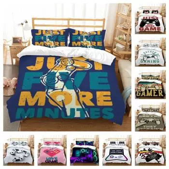 3D комплект постельного белья с геймпадом и принтом, наволочка, дышащий мягкий пододеяльник, мягкие дышащие пододеяльники UK Single 135x200cm
