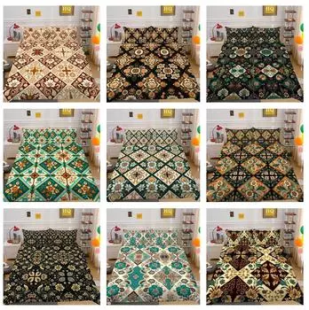 3D комплект постельного белья с цветком пейсли в индийском стиле, пододеяльник, 2/3 предмета, Великобритания/США/Австралия/ЕС/DE, полный размер, моющийся, мягкий, быстросохнущий, украшение для дома Baby 100x135cm