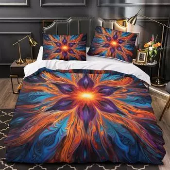 3D комплект постельного белья сфумато, абстрактный узор торнадо, цветной принт, пододеяльник, одеяло с принтом, королевский размер, простыня из 2/3 предметов с наволочкой, постельное белье DE 135x200cm