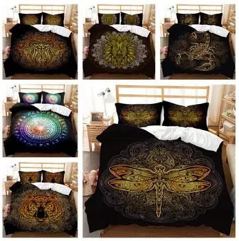 3D комплект постельного белья в стиле ретро, звездная карта и другие роскошные узоры, пуховое одеяло и наволочки, 2/3, экзотические AU240 * 270, полноразмерное украшение для дома Baby 100x135cm