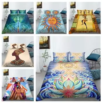 3D комплект постельного белья в этническом стиле, серия в экзотическом стиле, пододеяльник и наволочка с принтом, AU/EU/US/DE, полноразмерное украшение для дома Baby 100x135cm