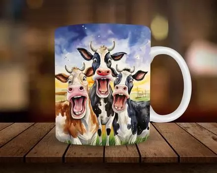 3D Корова Безумная Корова Керамическая Кофейная Кружка Чайная Чашка Шотландская Корова Просто Немного Капризная 301-400ml