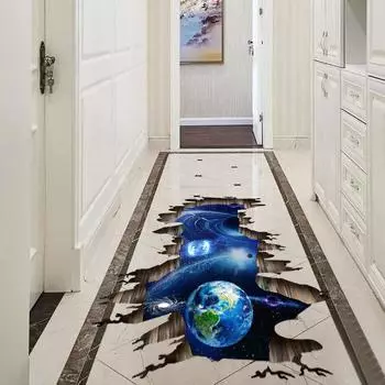 3D космические планеты, земля, наклейки на стену, космические наклейки, детская игровая комната, спальня, потолок, пространство на полу, галактика, планеты, наклейка на стену 60*90cm синий