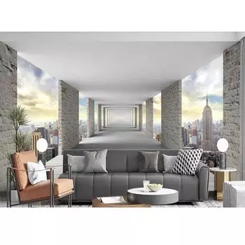 3d Космический Город Обои Серый Кирпич Стена Фреска Спальня Комната Декор Главная Гостиная Фон Большая Настенная Роспись 200 cm(W) x 140 cm(H)