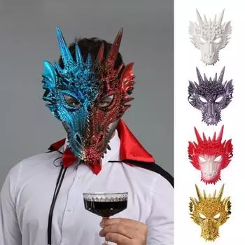 3D костюм дракона для выступлений, крутой сценический головной убор для вечеринки, косплей, красочный головной убор дракона, чехол для вечеринки фиолетовый
