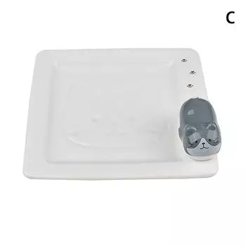 3D Кот Тарелка для соевого соуса Керамическая Милая Японская Маленькая Тарелка Для Приправ Миска Кухонная Миска Для Уксуса Подставка Для Палочек Для Еды В Виде Кота B