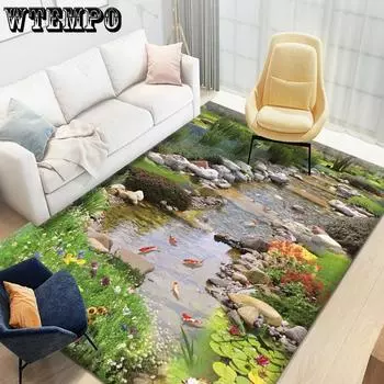 3D ковер напольный коврик имитация ландшафтного узора ковры для гостиной диван коврик спальня прикроватные коврики вход нескользящий коврик для двери ковер 80*120cm