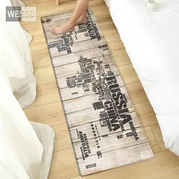 3D ковер с картой мира для спальни, прикроватный коврик, противоскользящий кухонный коврик, ковер для детской комнаты, модный коврик для ванной комнаты, коврик для двери 40x60cm