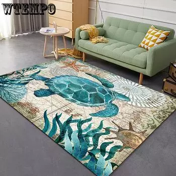 3D ковер с морской черепахой для гостиной, домашний декор, диван, стол, большие коврики, противоскользящий коврик для спальни, коврик для ванной, входной коврик 40*60cm