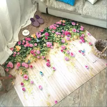 3D ковер с пейзажем для гостиной, тропический пейзаж, принт, ковер для спальни, декор, эстетический кухонный коврик для комнаты, мягкий коврик для ванной комнаты 50*80cm