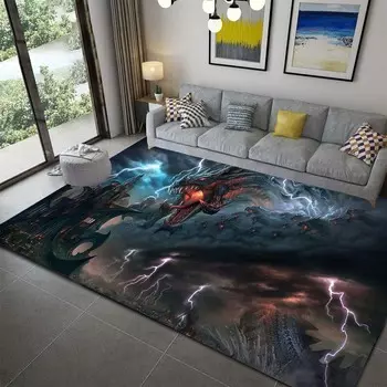 3D ковры с рисунком дракона, противоскользящий коврик для гостиной, детские коврики для спальни, коврик для йоги, большой ковер, декор 40cm x 60cm