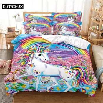 3D Красивый комплект постельного белья Queen Bedding Duvet Cover Set Bedding Bed Cover Cotton Queen Bed Cover Set Bed Set Bedding US Queen(228x228cm)&set
