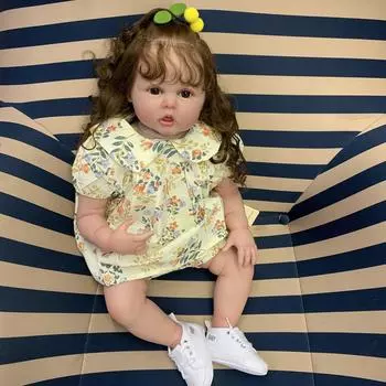 3D краска с кожей с венами, силиконовая кукла реборн, игрушка для девочки, 60 см, длинные волосы, принцесса для малышей, арт, Bebe, подарок на день рождения