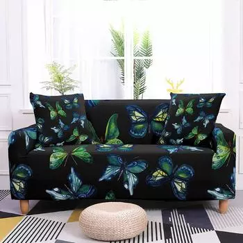 3D красочный чехол для дивана с принтом бабочки для гостиной, эластичный чехол, угловой чехол для дивана, эластичный чехол, кресло, домашний декор 90x140cm