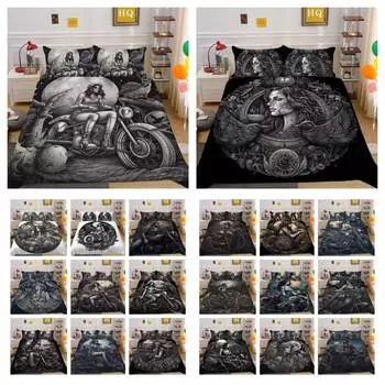 3D Красота Череп Печати Покрывала Твин Размер Полиэстер Одеяло Дизайн Комплект Высокого Рейтинга Постельный Комплект UK Single 135x200cm