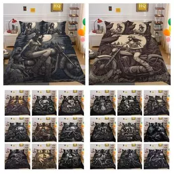 3D Красота Череп Печати Постельная Одежда Твин Размер Полиэстер Покрывала Подростковый Дизайн Модный Домашний Текстиль UK Single 135x200cm